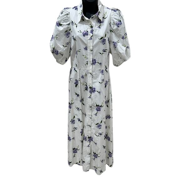 LES RÊVERIES Cutout Cotton-poplin Midi Dress In Floral print - Picture 7 of 9